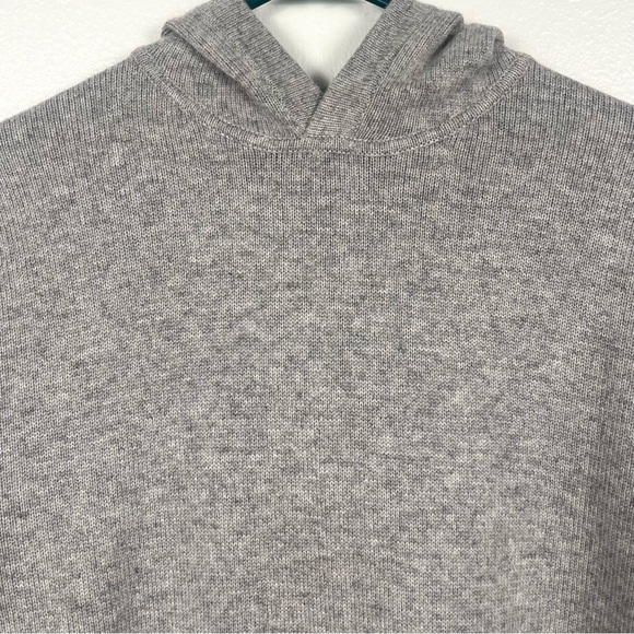 Naadam Wool & Cashmere Heather Gray Hooded Sweater Tunic Sweatshirt Dress Small - Picture 3 of 7